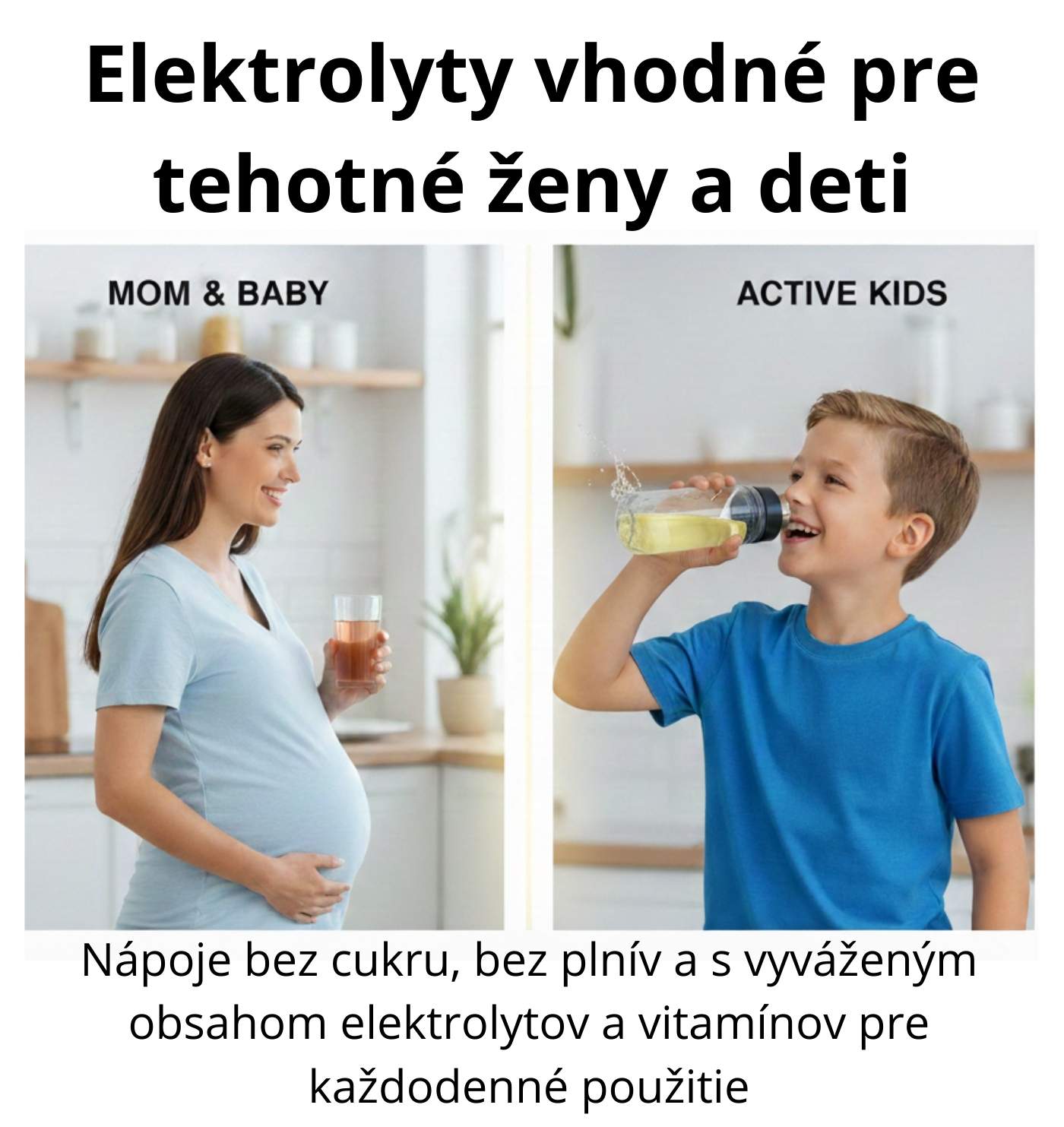 Elektrolyty vhodné pre tehotné ženy a deti – segmenty testu